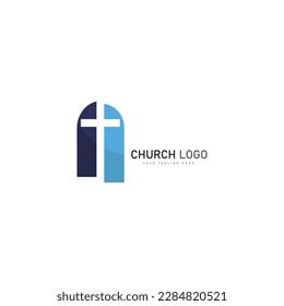 church christian logo vector icon design template. Christian symbols.