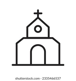 Church, Christian Church Vector Line Icon