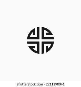 church circle logo design vector illustration template