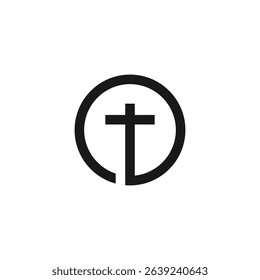 Church circle logo design vector