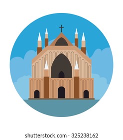 
Church Colored Vector Illustration
