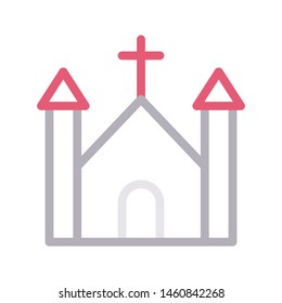 church colour line vector icon