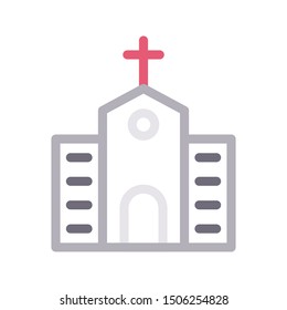church colour line vector icon