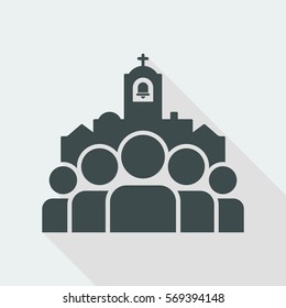 Church community - Vector flat minimal icon