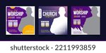 Church conference social media post, web banner, worship flyer, church banner, church flyer, square banner template
