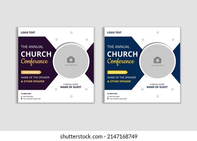 Church Conference Social Media Post, Web Banner, Worship Flyer, Church Banner, Church Flyer, Square Banner Template