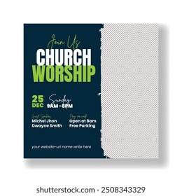 Church conference social media post, web banner, worship flyer, church banner, church square flyer or poster template design