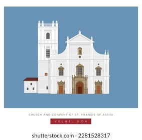 Kirche und Kloster St. Francis von Assisi - Goa - Stockillustration als EPS10-Datei 