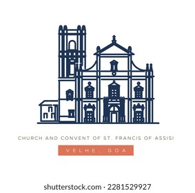 Church and Convent of St. Francis of Assisi - Goa - Stock Illustration as EPS 10 File 