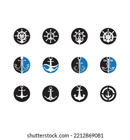 Church Cross Anchor Logo Design Vector