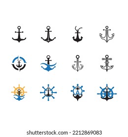 Church Cross Anchor Logo Design Vector