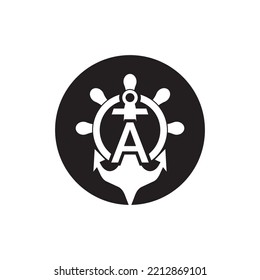 Church Cross Anchor Logo Design Vector