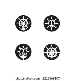 Church Cross Anchor Logo Design Vector
