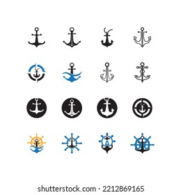 Church Cross Anchor Logo Design Vector