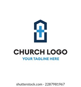 Church Cross Birble Vector Abstract Illustration Logo Icon Design Template Element