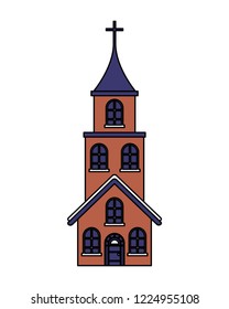 church cross building on white background