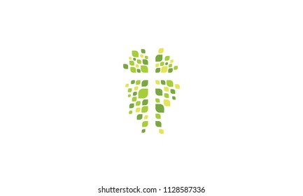 church cross christ leaves logo icon vector