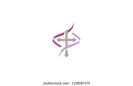 church cross christ logo icon vector