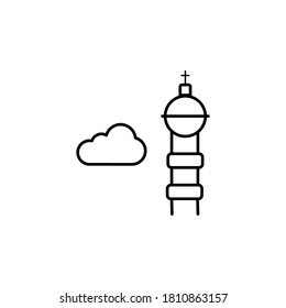 Church, cross, cloud vector icon