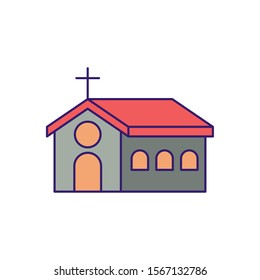 Church with cross design, religion christianity god faith spirituality belief pray and hope theme Vector illustration