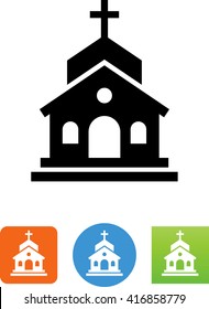 Church with cross icon