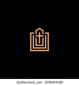 Church With a cross logo 