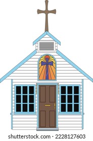 Iglesia con ilustración de vectores cruzados