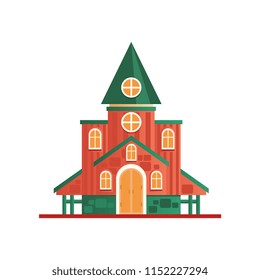 Church cuilding facade vector Illustration on a white background