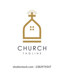 Church design with creative modern element idea concept and icon