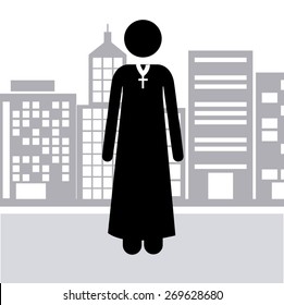 Church design over white background, vector illustration