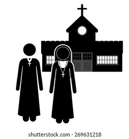 Church design over white background, vector illustration