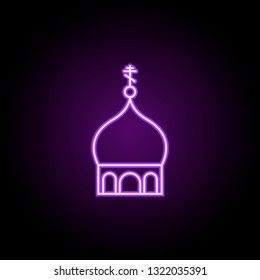 church dome outline icon. Elements of religion in neon style icons. Simple icon for websites, web design, mobile app, info graphics