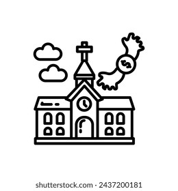 Church Donation Diet  icon in vector. Logotype
