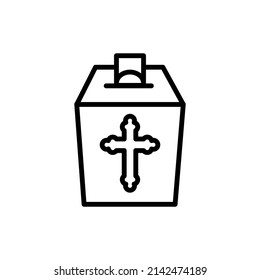 Icono de color de la línea de donación de la iglesia. Elemento vector aislado. Pictograma de esquema para página web, aplicación móvil, promoción