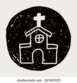 church doodle drawing