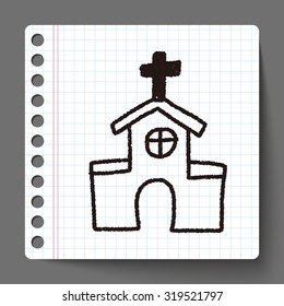 church doodle drawing