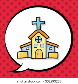 church doodle, speech bubble