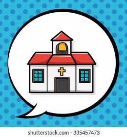 church doodle, speech bubble