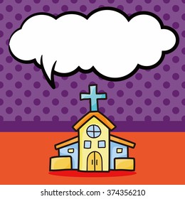 church doodle, speech bubble