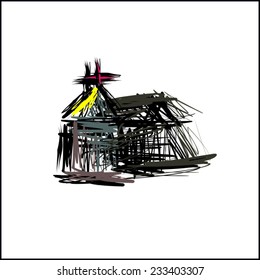 church doodle vector