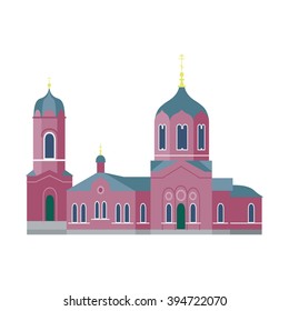 Church of the Dormition in the Tula region at Kulikovo Field in Russian Federation, local landmark. Isolated on white background.