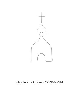 Church drawing on white background, vector illustration