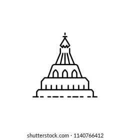 church dusk style icon. Element of travel icon for mobile concept and web apps. Thin line church dusk style icon can be used for web and mobile on white background
