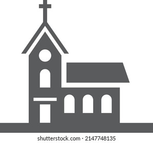 Church facade icon. Religion city building front