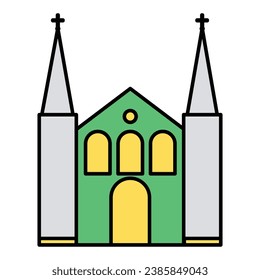 Church Fill inside vector icon which can easily modify or edit