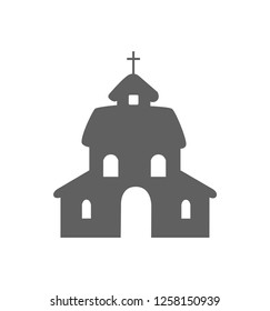 Church flat icon house icon vector illustration isolated on white eps 10