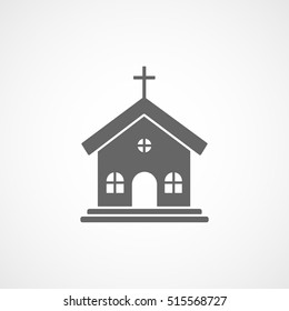 Church Flat Icon On White Background