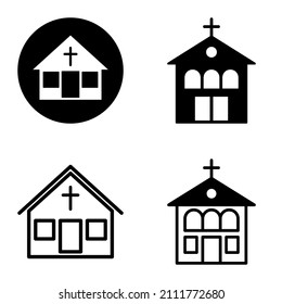Icono plano de la iglesia aislado en fondo blanco