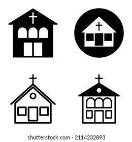 Icono plano de la iglesia aislado en fondo blanco
