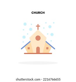 Church flat icon. Vector illustration on white background. Can used for digital product, presentation, UI and many more.
